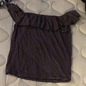 PURPLE STRAPLESS SHIRT